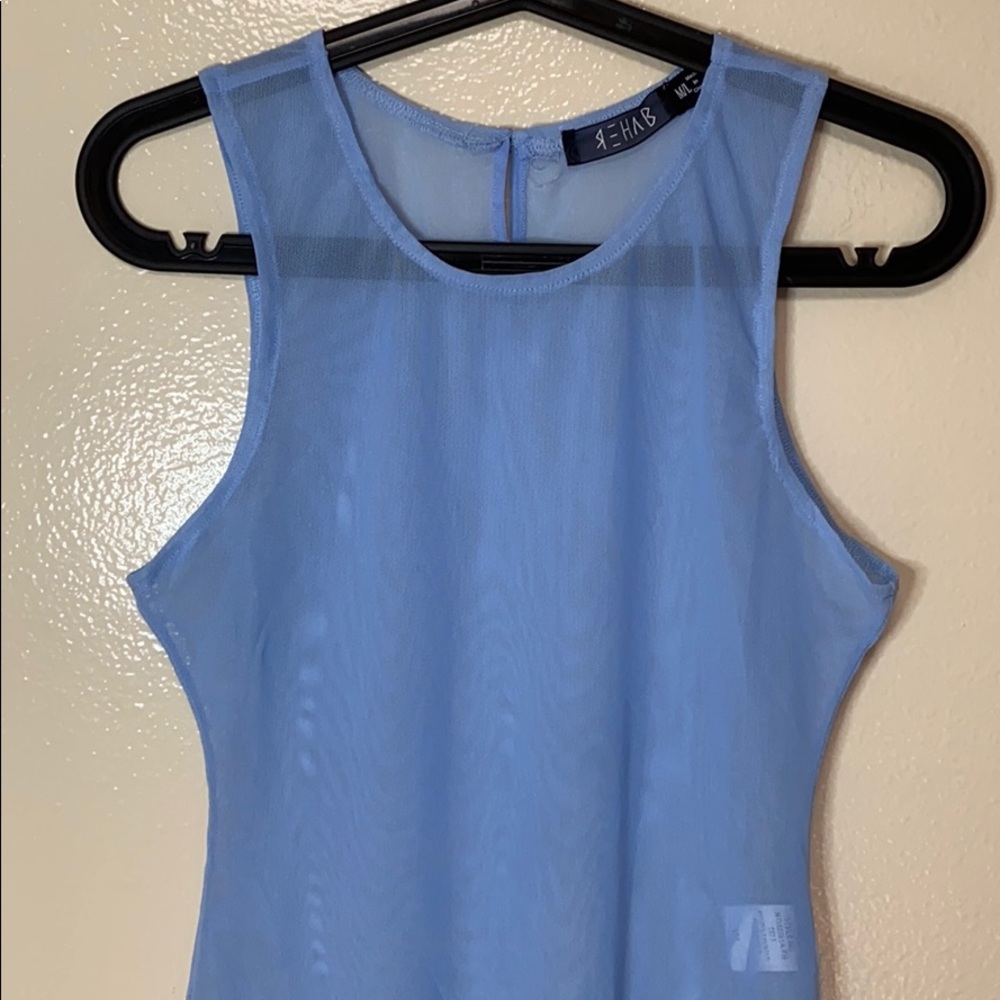 rehab blue mesh bodysuit M/L